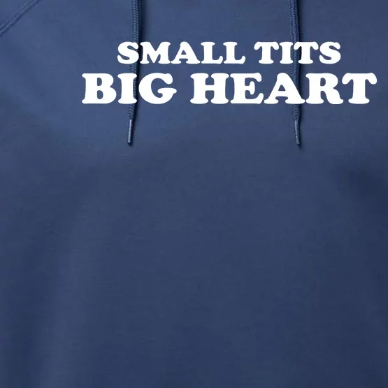 Small Tits Big Heart Funny Girl Performance Fleece Hoodie