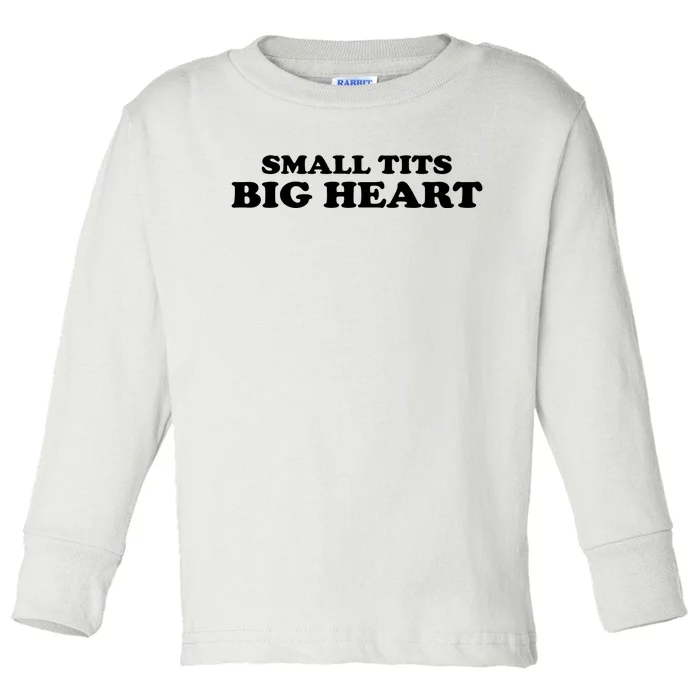 Small Tits Big Heart Funny Girl Toddler Long Sleeve Shirt