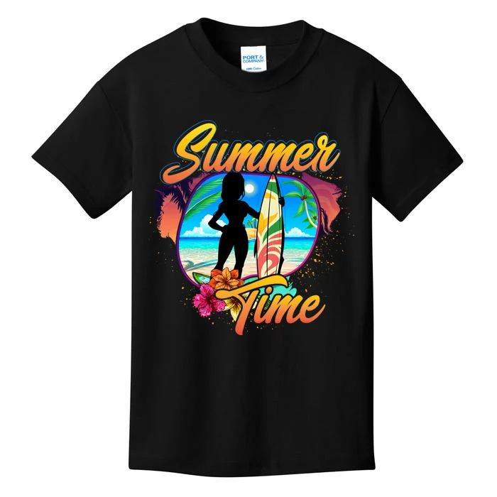 Summer Time Beach Vibes Print Kids T-Shirt