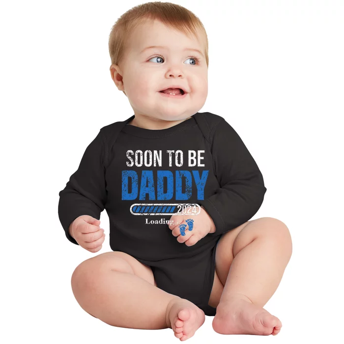 Soon To Be Daddy 2024 Fathers Day Baby Long Sleeve Bodysuit