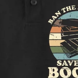 Save The Books Funny Book Lover Worm Nerd Dry Zone Grid Performance Polo