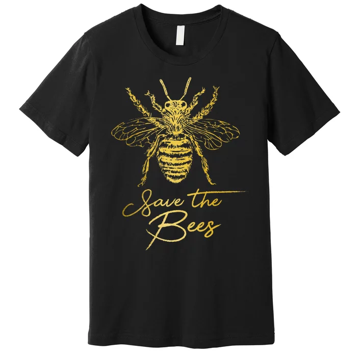 Save The Bees Beekeeper Beekeeping Vintage Bee Premium T-Shirt