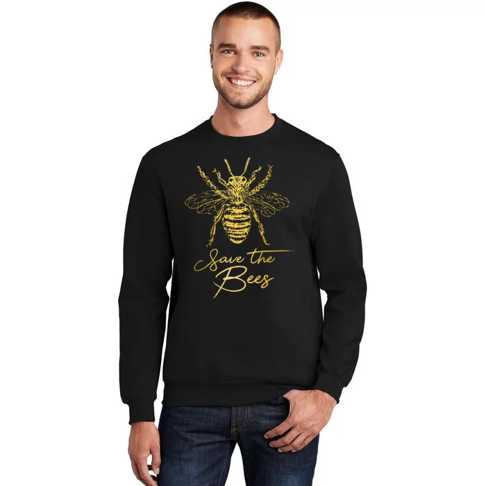 Save The Bees Beekeeper Beekeeping Vintage Bee Tall Sweatshirt