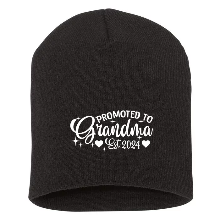 Soon To Be Grandma 2024 Gift Promoted To Grandma Est 2024 Short Acrylic Beanie