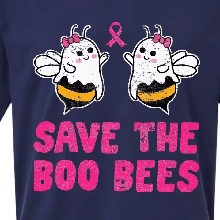 Save The Boo Bees Breast Cancer Awareness Halloween Sueded Cloud Jersey T-Shirt