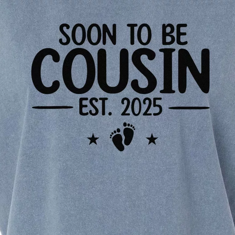 Soon To Be Cousin Est 2025 Funny Pregnancy Announcement Garment-Dyed Women's Muscle Tee