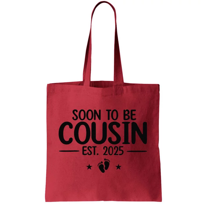 Soon To Be Cousin Est 2025 Funny Pregnancy Announcement Tote Bag