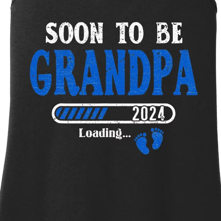 Soon To Be Grandpa Est.2024 New Grandpa Ladies Essential Tank