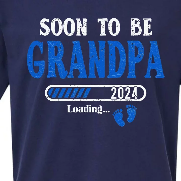 Soon To Be Grandpa Est.2024 New Grandpa Sueded Cloud Jersey T-Shirt