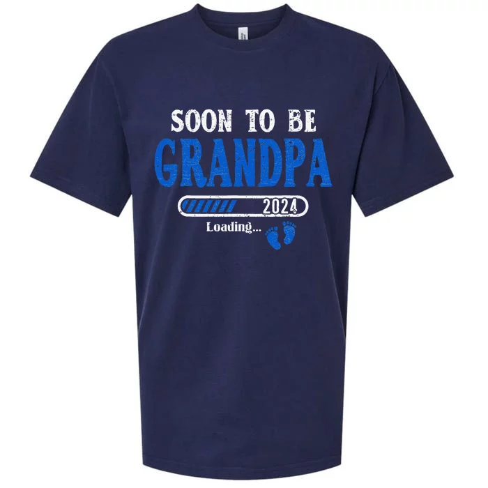 Soon To Be Grandpa Est.2024 New Grandpa Sueded Cloud Jersey T-Shirt