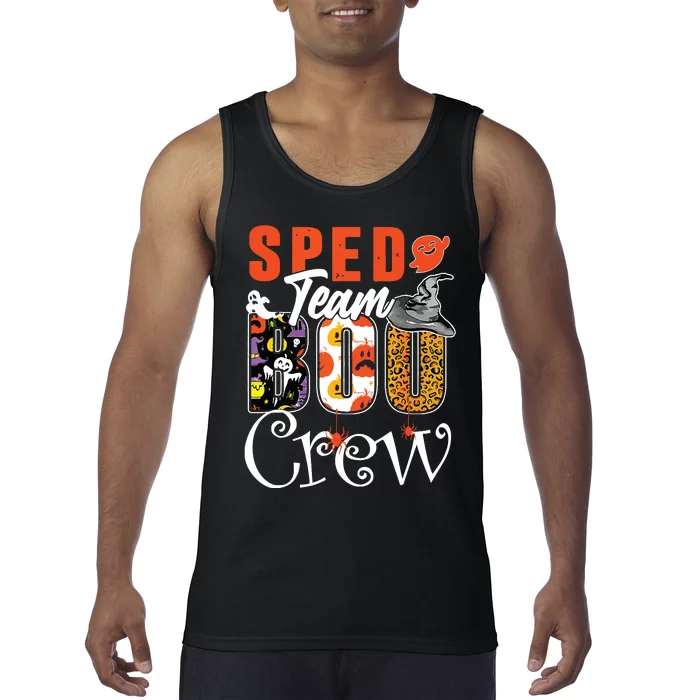 Sped Team Boo Crew Ghost Funny Halloween Costume Teacher Tank Top