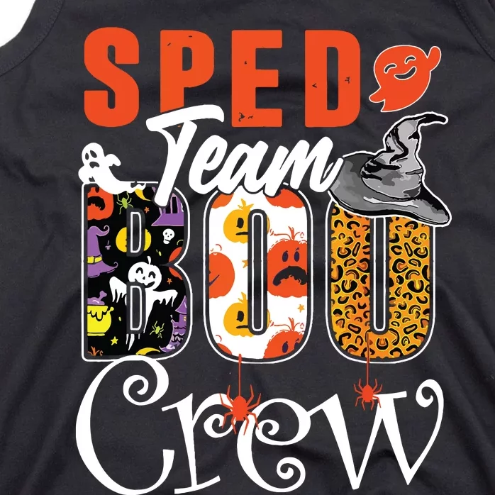 Sped Team Boo Crew Ghost Funny Halloween Costume Teacher Tank Top