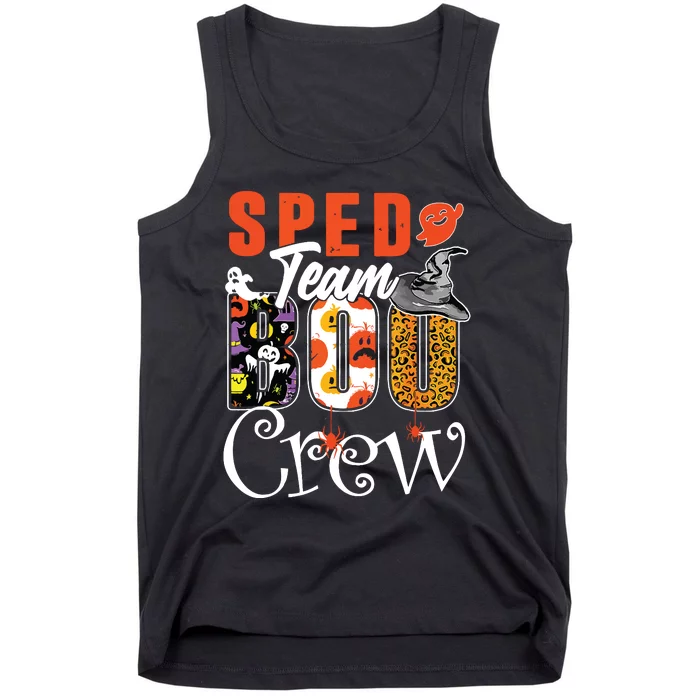 Sped Team Boo Crew Ghost Funny Halloween Costume Teacher Tank Top