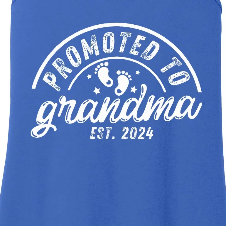 Soon to Be Grandma 2024 Promoted to Grandma Est 2024 Ladies Essential Tank