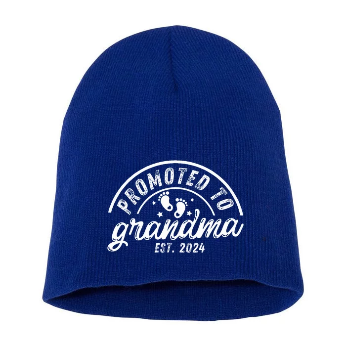 Soon to Be Grandma 2024 Promoted to Grandma Est 2024 Short Acrylic Beanie