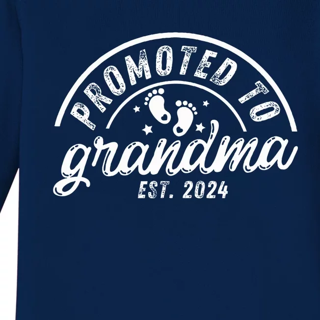 Soon to Be Grandma 2024 Promoted to Grandma Est 2024 Baby Long Sleeve Bodysuit