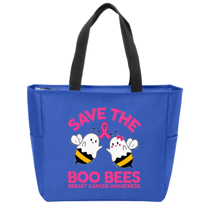 Save The Boobees Boo Bees Breast Cancer Halloween Zip Tote Bag