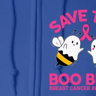 Save The Boobees Boo Bees Breast Cancer Halloween Full Zip Hoodie