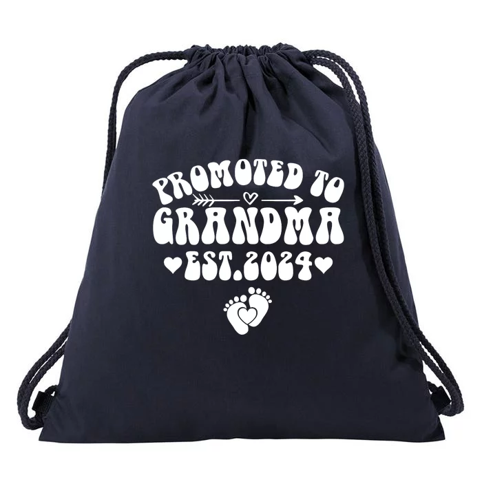 Soon To Be Grandma 2024 Gift Promoted To Grandma Est 2024 Drawstring Bag