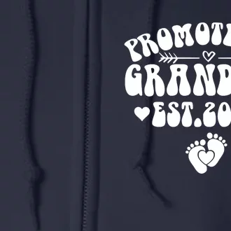 Soon To Be Grandma 2024 Gift Promoted To Grandma Est 2024 Full Zip Hoodie