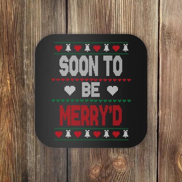 Soon To Be Married MerryD Christmas Bride And Groom Couples Coaster