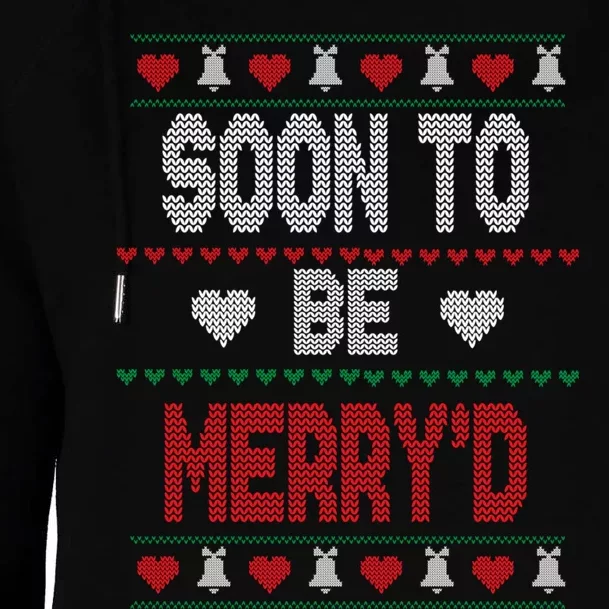 Soon To Be Married MerryD Christmas Bride And Groom Couples Womens Funnel Neck Pullover Hood