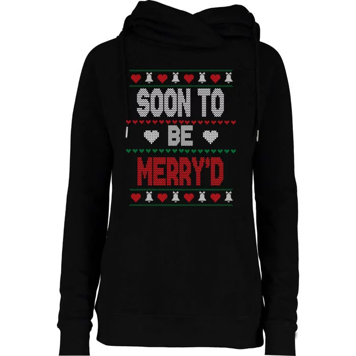 Soon To Be Married MerryD Christmas Bride And Groom Couples Womens Funnel Neck Pullover Hood