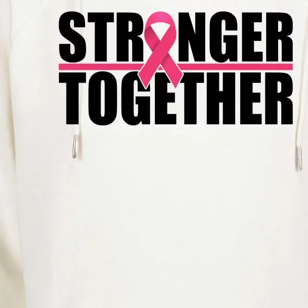 Stronger Together Breast Cancer Awareness Womens Funnel Neck Pullover Hood