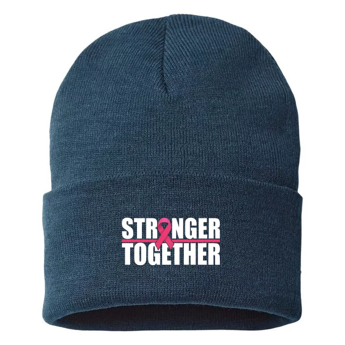 Stronger Together Breast Cancer Awareness Sustainable Knit Beanie