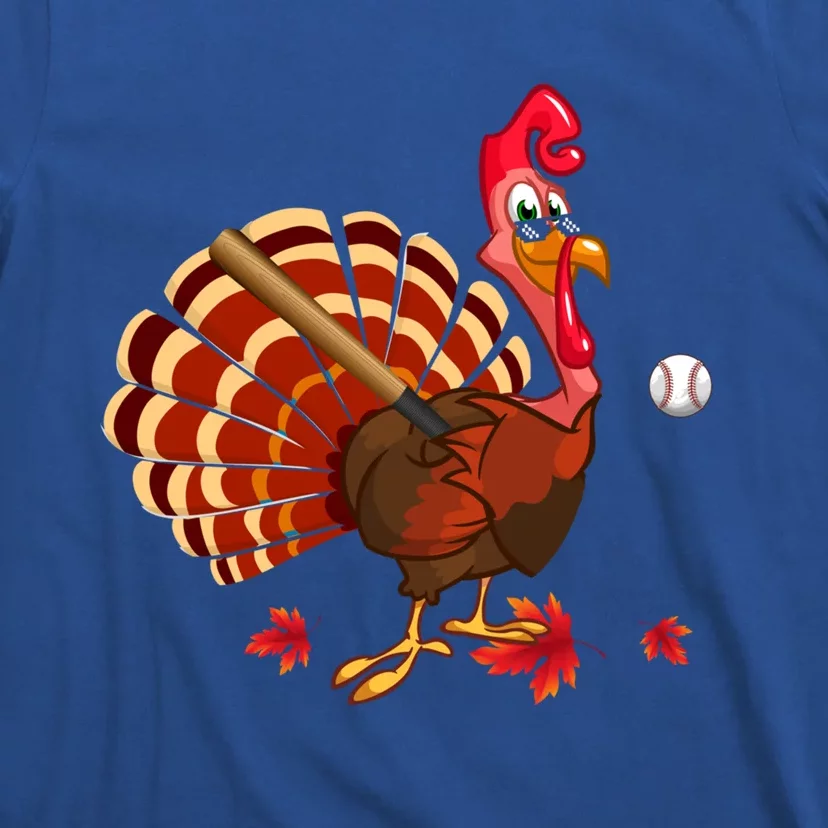 Swinging Turkey Baseball Player Thanksgiving Cute Gift T-Shirt