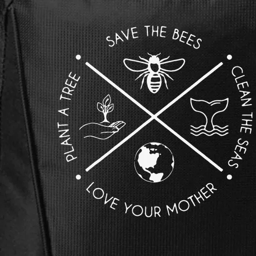 Save The Bees Plant More Trees Clean The Seas City Backpack