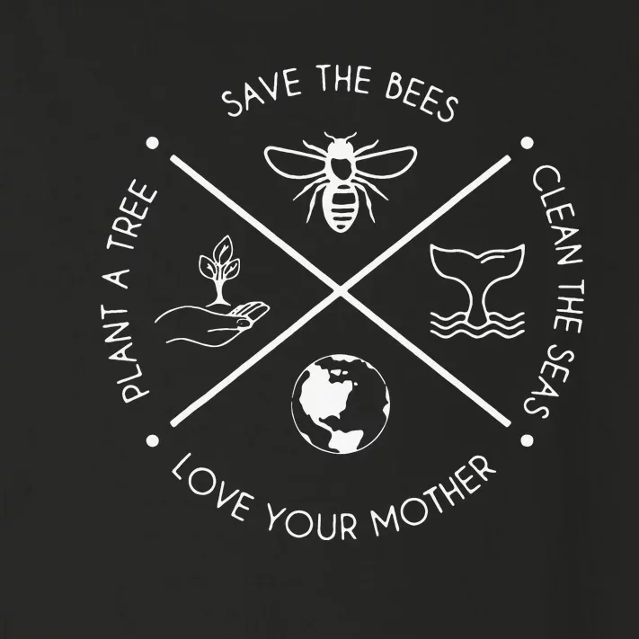 Save The Bees Plant More Trees Clean The Seas Toddler Long Sleeve Shirt