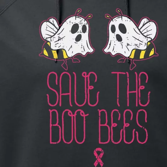 Save The Boobees Boo Bees Breast Cancer Halloween Performance Fleece Hoodie