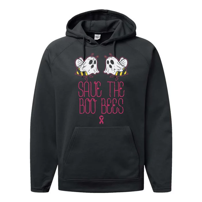 Save The Boobees Boo Bees Breast Cancer Halloween Performance Fleece Hoodie