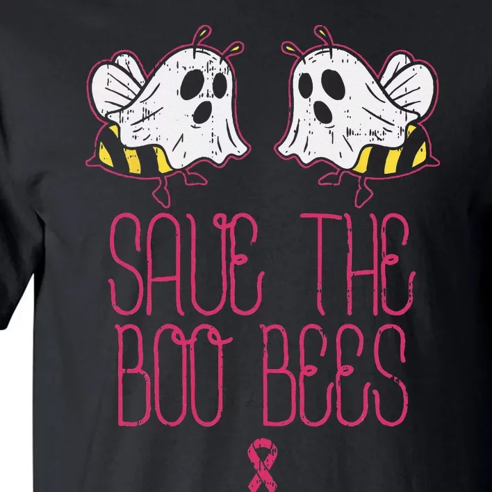 Save The Boobees Boo Bees Breast Cancer Halloween Tall T-Shirt