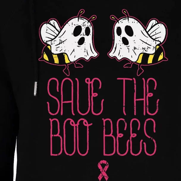 Save The Boobees Boo Bees Breast Cancer Halloween Womens Funnel Neck Pullover Hood