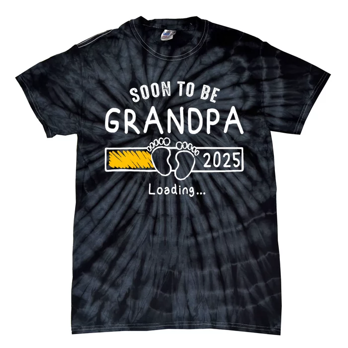 Soon To Be Grandpa 2025 Loading Promoted To Grandpa 2025 Tie-Dye T-Shirt