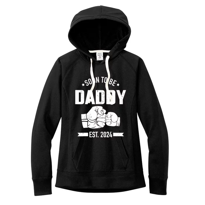 Soon To Be Daddy Est. 2024 For Dad Pregnancy Announcement Women's Fleece Hoodie