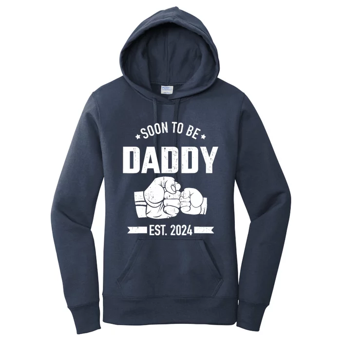 Soon To Be Daddy Est. 2024 For Dad Pregnancy Announcement Women's Pullover Hoodie