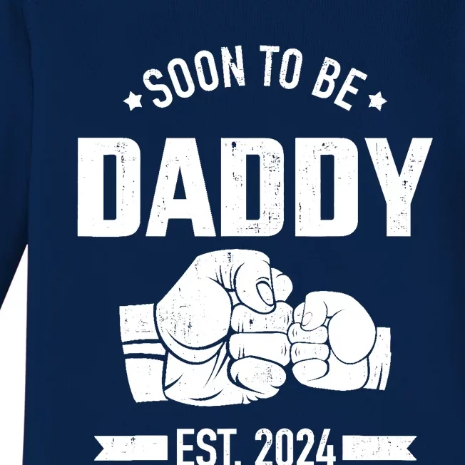 Soon To Be Daddy Est. 2024 For Dad Pregnancy Announcement Baby Long Sleeve Bodysuit