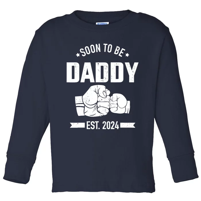 Soon To Be Daddy Est. 2024 For Dad Pregnancy Announcement Toddler Long Sleeve Shirt