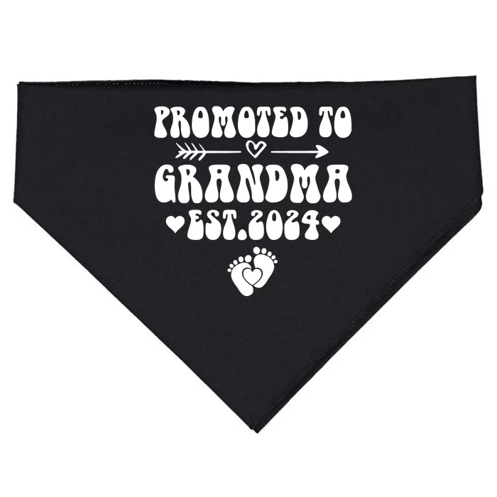 Soon To Be Grandma 2024 Gift Promoted To Grandma Est 2024 USA-Made Doggie Bandana