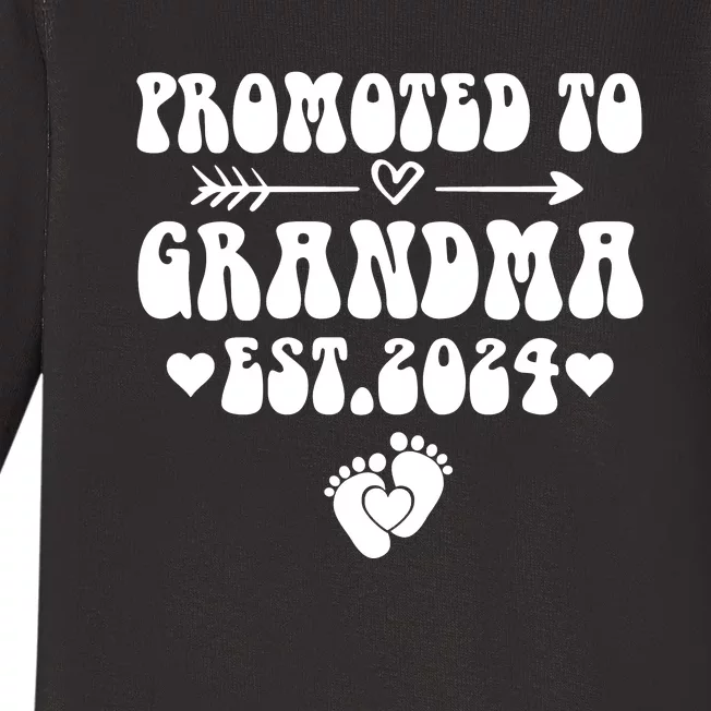 Soon To Be Grandma 2024 Gift Promoted To Grandma Est 2024 Baby Long Sleeve Bodysuit