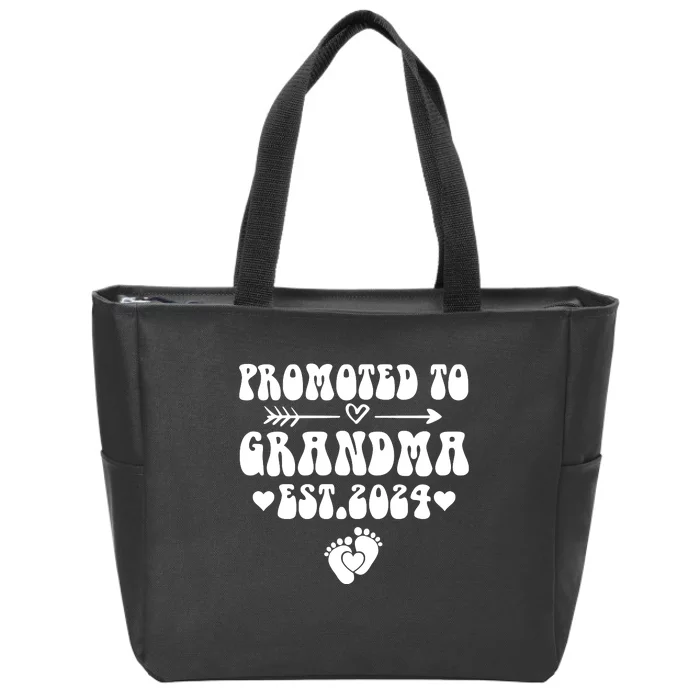 Soon To Be Grandma 2024 Gift Promoted To Grandma Est 2024 Zip Tote Bag