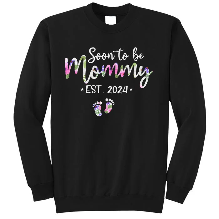 Soon To Be Mommy Mom Est. 2024 Expect Baby Funny Pregnancy Sweatshirt