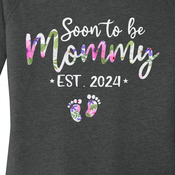 Soon To Be Mommy Mom Est. 2024 Expect Baby Funny Pregnancy Women's Perfect Tri Tunic Long Sleeve Shirt