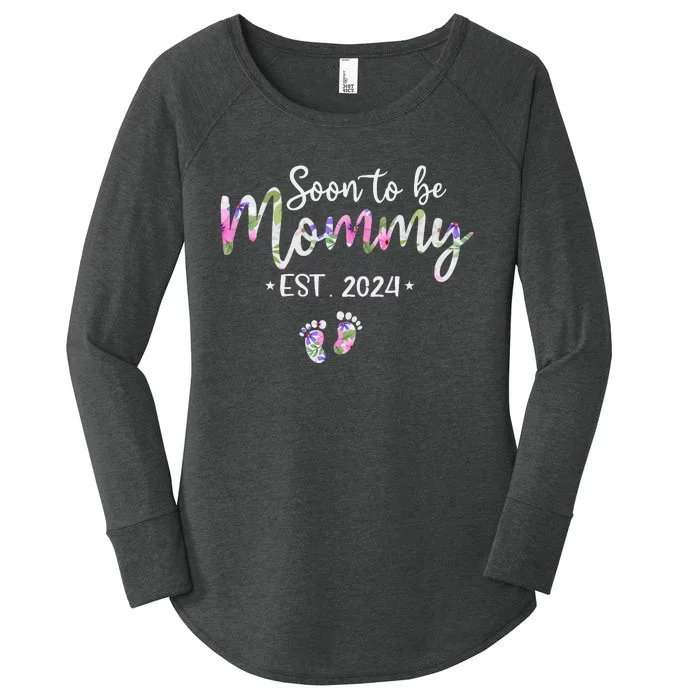 Soon To Be Mommy Mom Est. 2024 Expect Baby Funny Pregnancy Women's Perfect Tri Tunic Long Sleeve Shirt