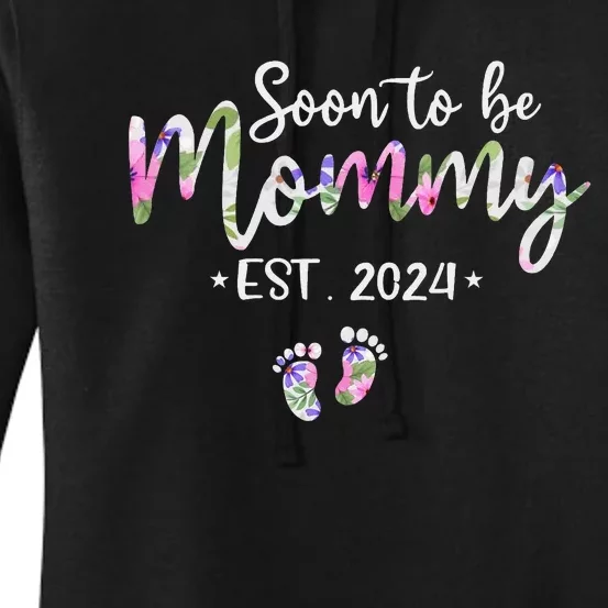 Soon To Be Mommy Mom Est. 2024 Expect Baby Funny Pregnancy Women's Pullover Hoodie