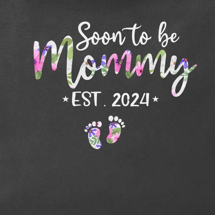 Soon To Be Mommy Mom Est. 2024 Expect Baby Funny Pregnancy Zip Tote Bag