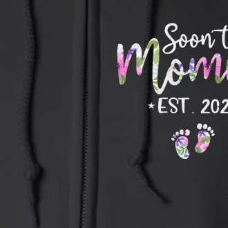 Soon To Be Mommy Mom Est. 2024 Expect Baby Funny Pregnancy Full Zip Hoodie